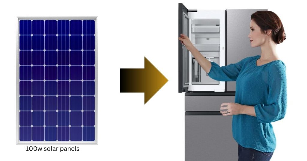 Can a 100 watt solar panel run a refrigerator