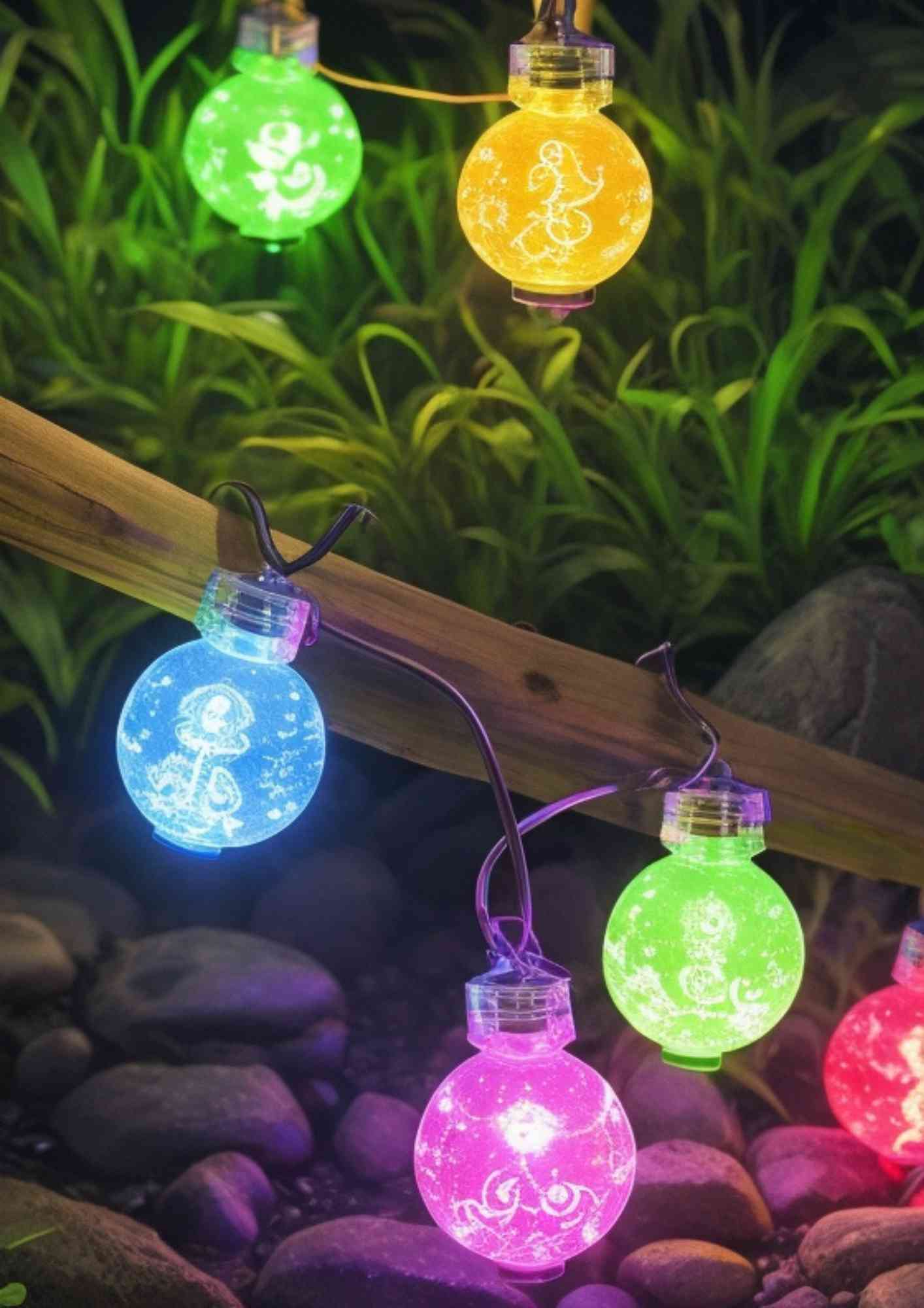 Avatar Control Solar String Lights Outdoor Waterproof RGB