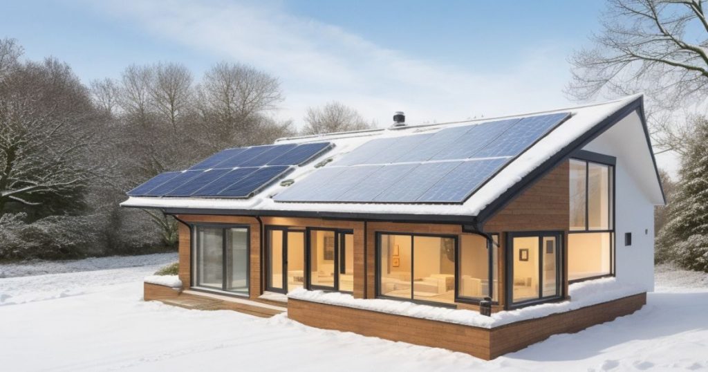 Solar Panels In Winter Snow